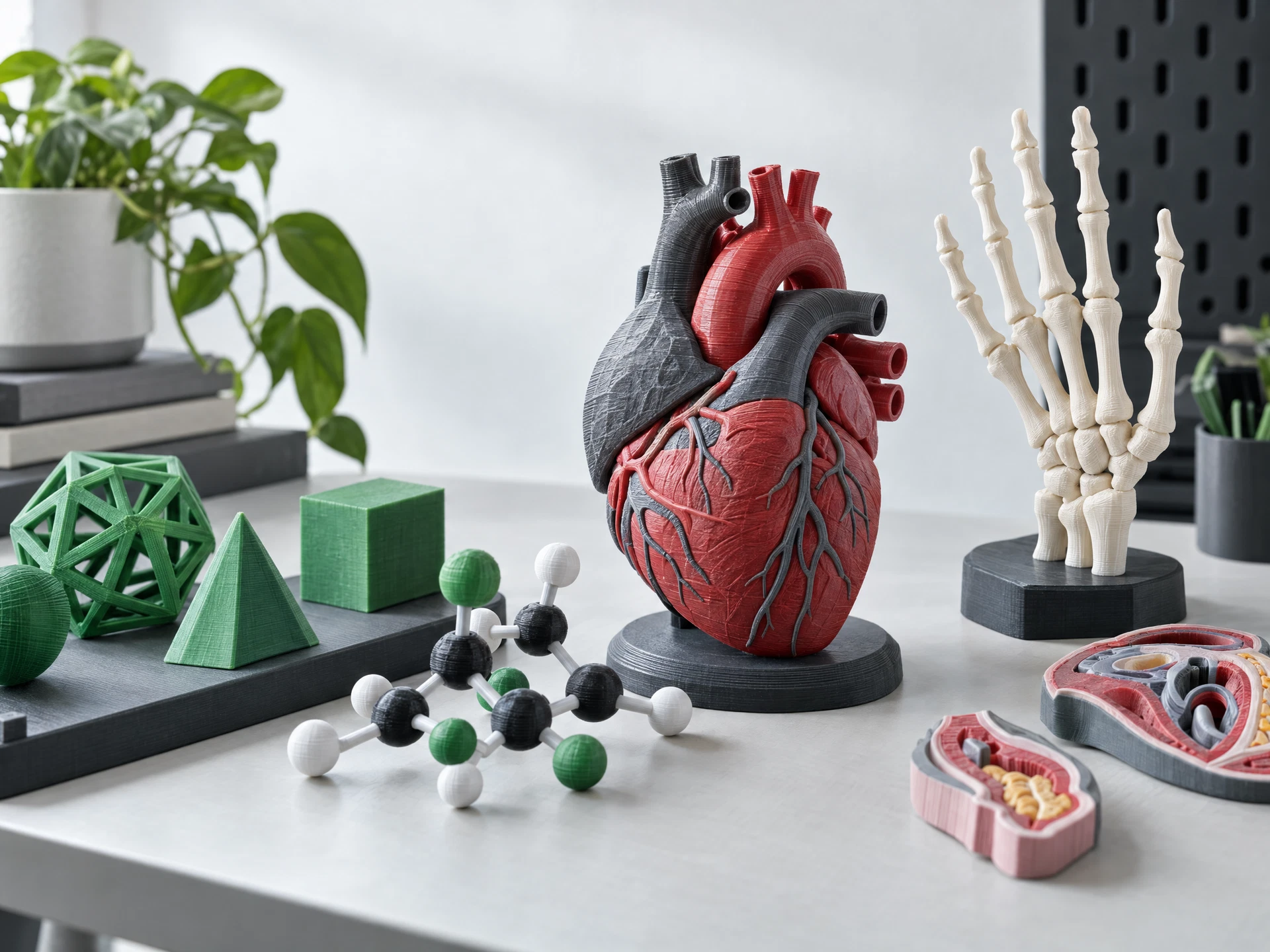 HD 3D-printed anatomical models and STEM learning aids