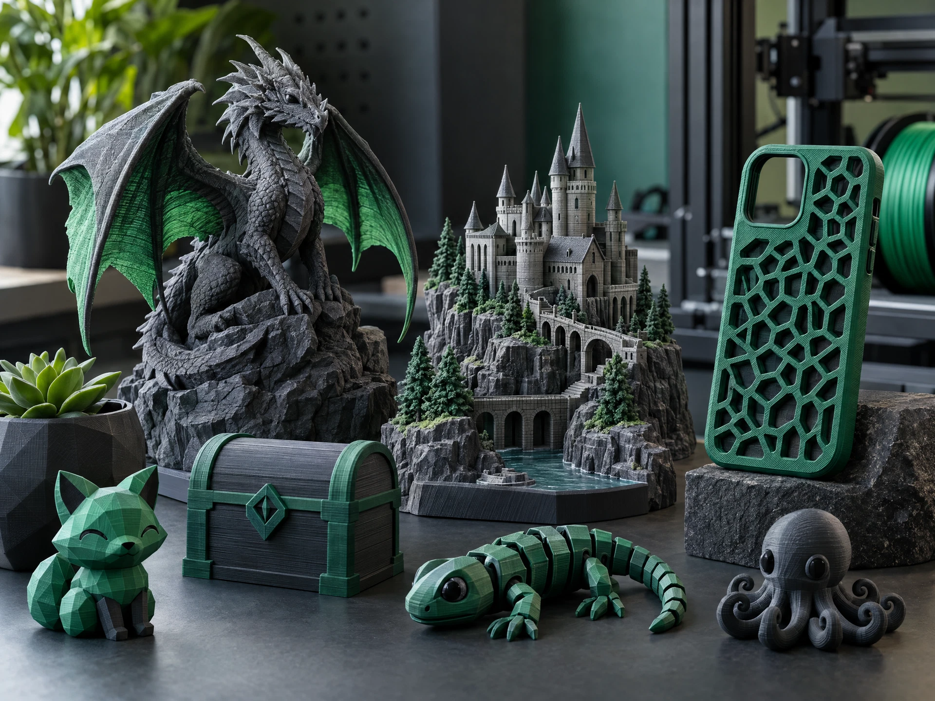 HD 3D-printed figurines, miniatures and creator accessories